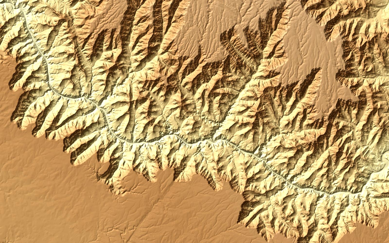 Tinted elevation of the Grand Canyon