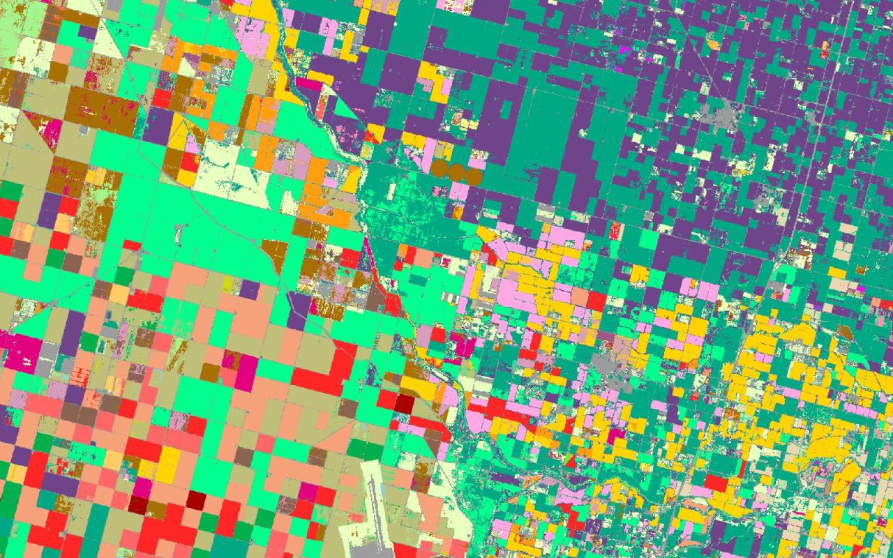 Crop type map of farm fields in California’s Central Valley