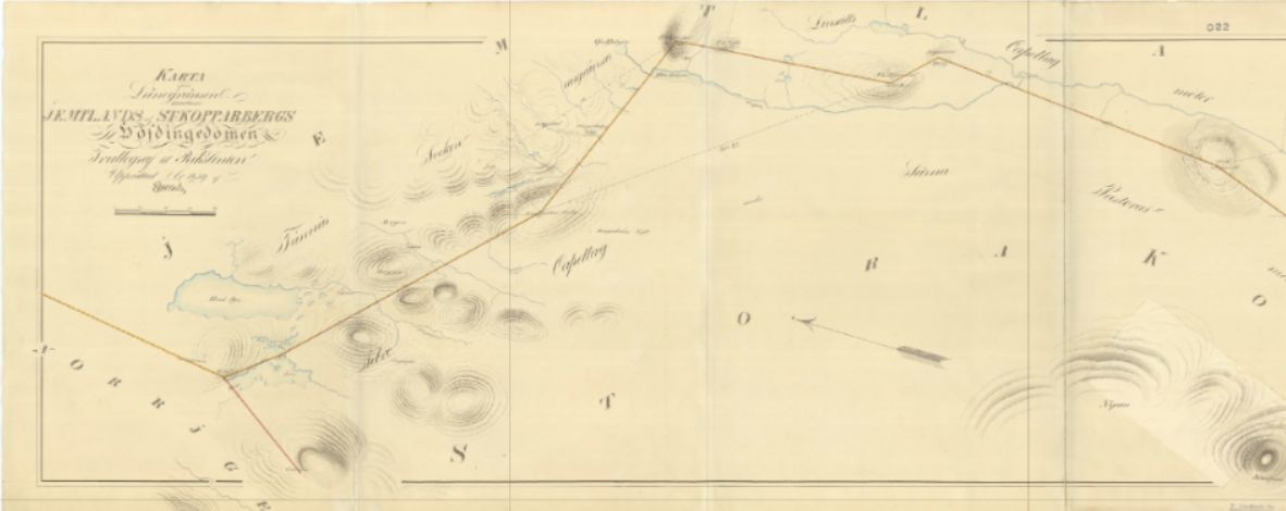 County border between Harjedalen and Stora Kopparberg Counties, 1839