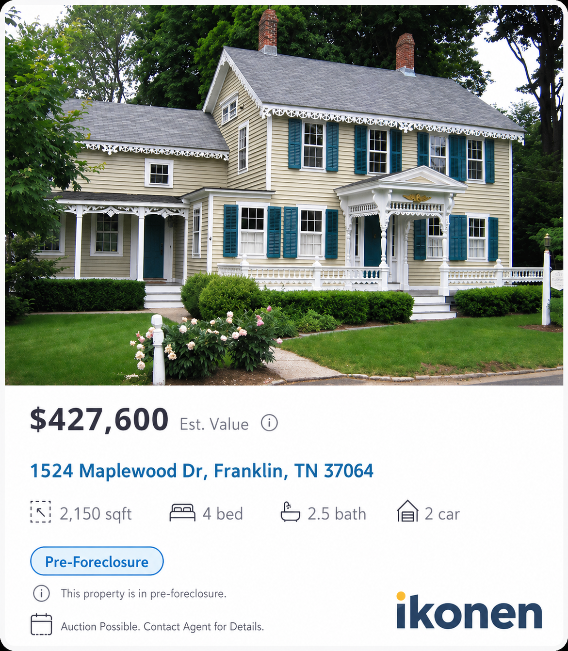 Sample pre-foreclosure property
